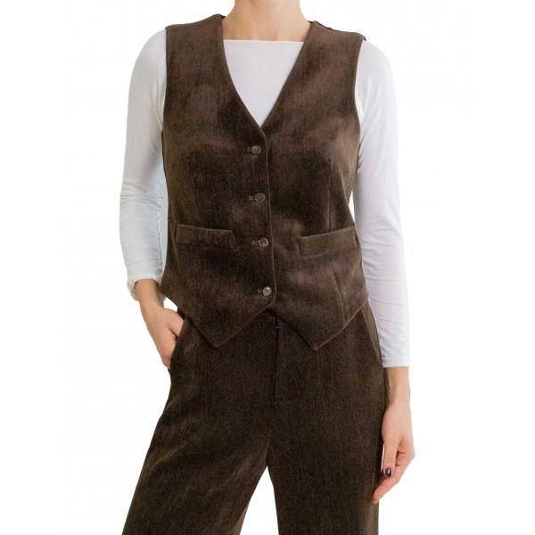 Gilet in velluto denim "Eva"
